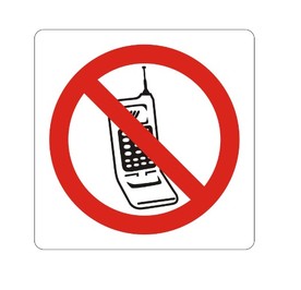 Самозалепващ се етикет, пиктограма ''Забранено за мобилни телефони''