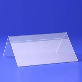 Плексигласова поставка за етикети двустранна A-форма 300 x 105 x 1 mm