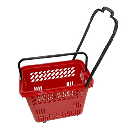 Пластмасова кошница с колелца 54 л. Червена