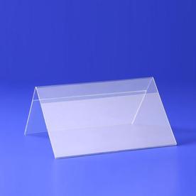 Плексигласова поставка за етикети двустранна A-форма 200 x 105 x 1 mm