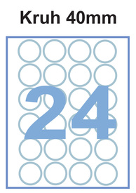 Кръгли Етикети на А4 – 24ет/л. Ф40 mm