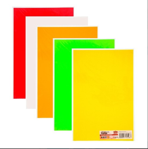 Top Office Самозалепваща хартия, 20 x 30 cm, 5 цвята х 2 листа, 10 листа