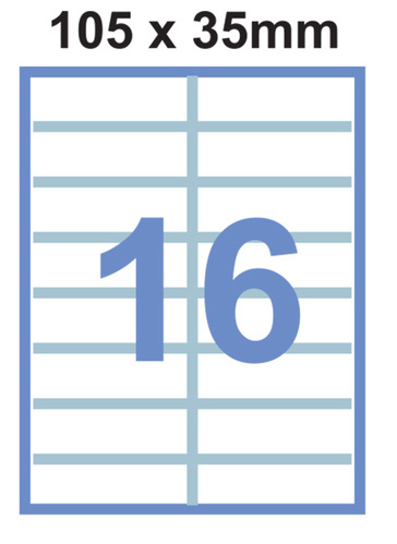 Етикети на формат А4 – 16ет/л. 105х35 mm