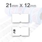 Етикети за маркиращи клещи 21х12mm Бели